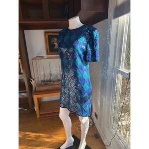 Creative Creations Blue/Purple Sequin Woman's Dress Size 12